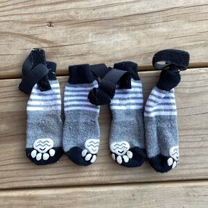 Striped Pet Socks with Paw Grips